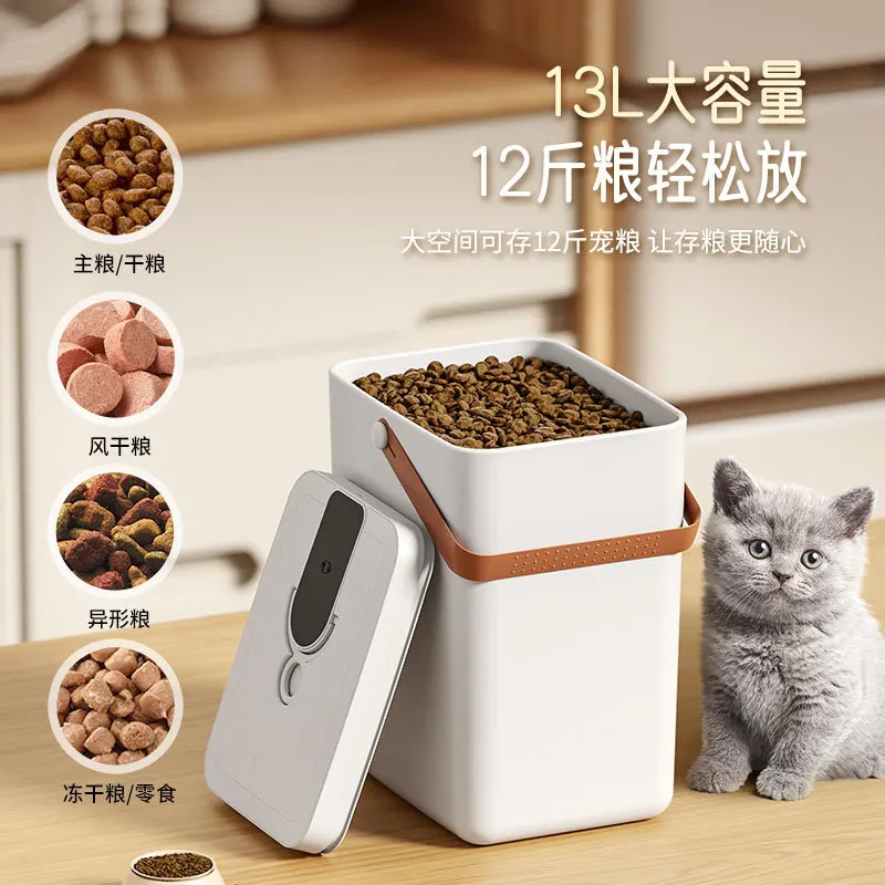 Smart Vacuum Grain Storage Bucket Sealed Moisture-proof Preservation Large Capacity Pet Cat Food and Dog Food Bucket Pet Supplie