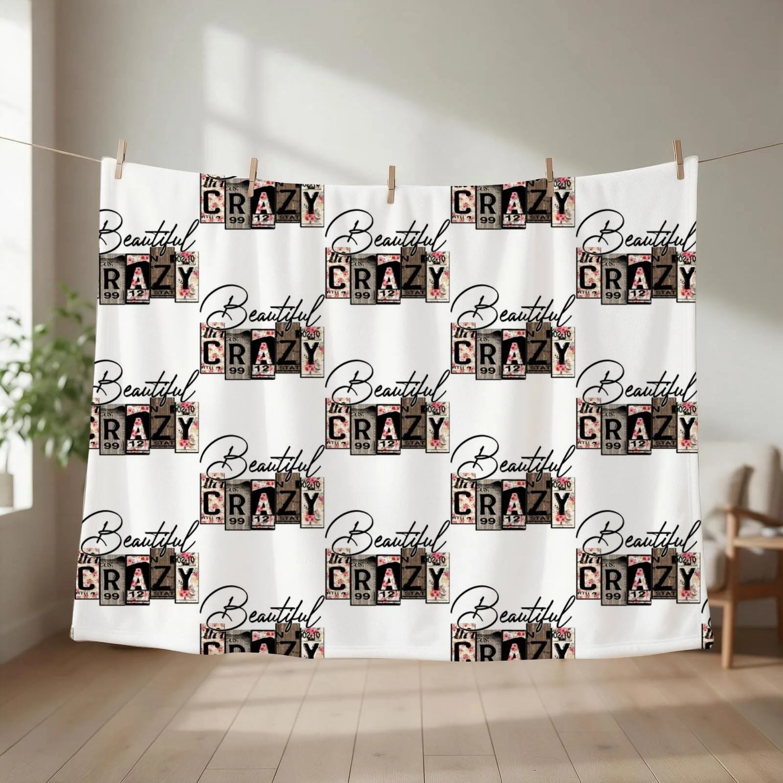 Beautiful Crazy Throw Blanket couch cozy soft plush fuzzy picnic outdoor blanket