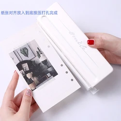 6 Hole Punch Loose-Leaf Standard Puncher Paper Adjustable Stapler Home Office Binding Supplies Student Stationery Equipment