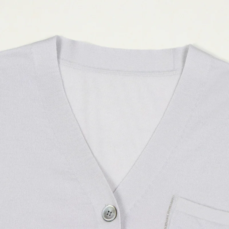 

Ele ey V-Ne Long Sve Wool Knitted Open Cardigan Sweater Single Button Autumn Winter Women's Faion Top