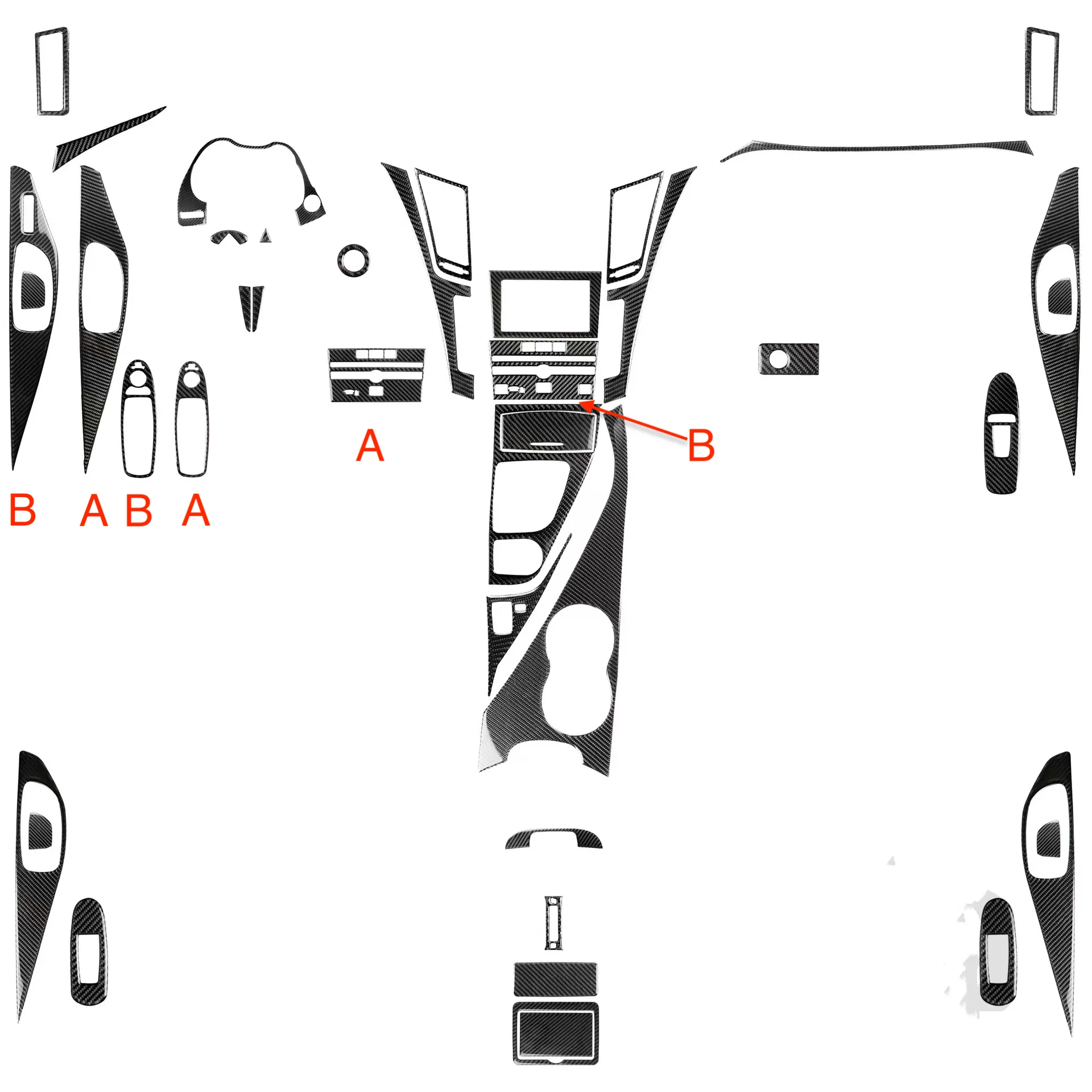 

Подходит для Infiniti Q50 Q60, детали внутренней отделки из настоящего углеродного волокна, обычный сотовый материал из углеродного волокна