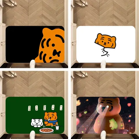 MUZIKS 호랑이 바닥 매트, 침실 장식, 발코니 미끄럼 방지 도어매트, 거실 러그