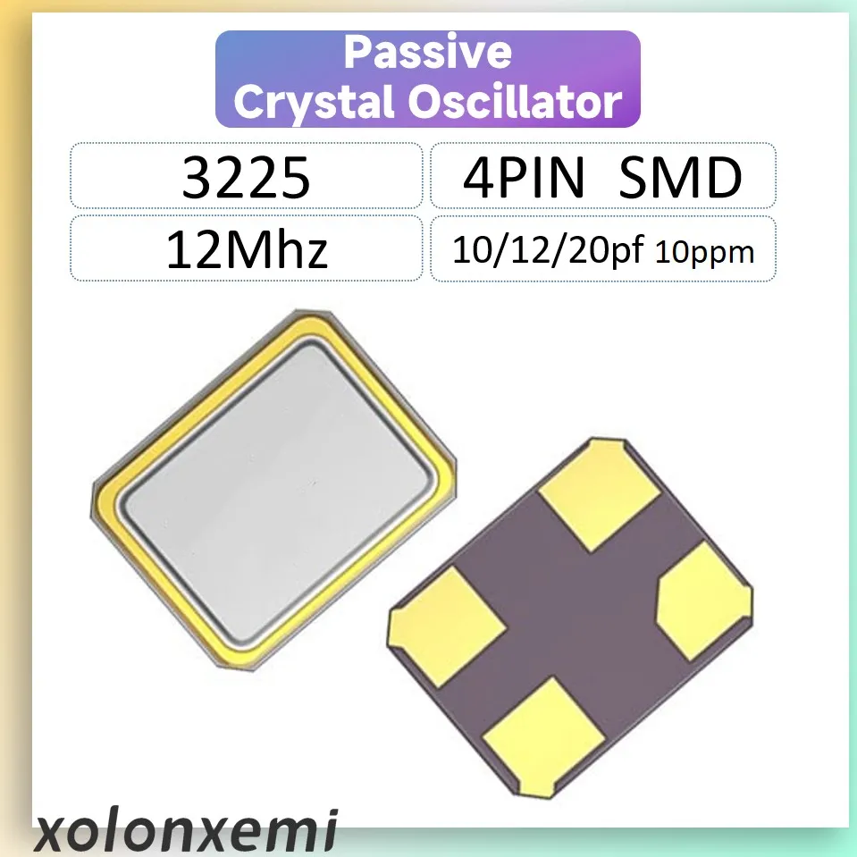 20pcs 12Mhz 3225 10pf 12pf 20pf 10ppm SMD Quartz Crystal Oscillator Passive 12M 4Pin 2532 2.5*3.2 3.2X2.5MM Xtal