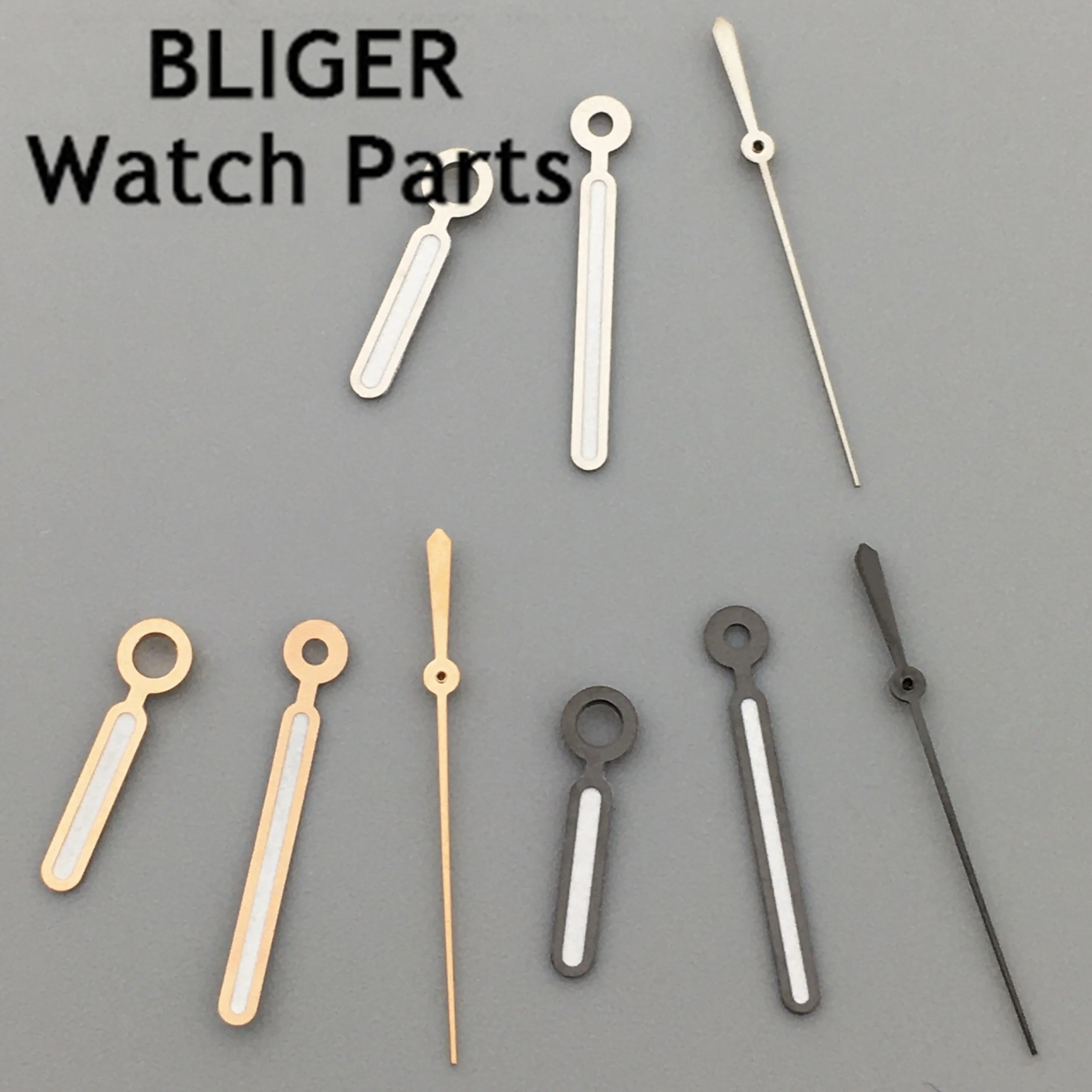 

BLIGER silver rose gold grey watch hands green luminous hands fit NH35 NH36 ETA 2824 2836 Miyota 8215 8205 DG2813 3804 movement