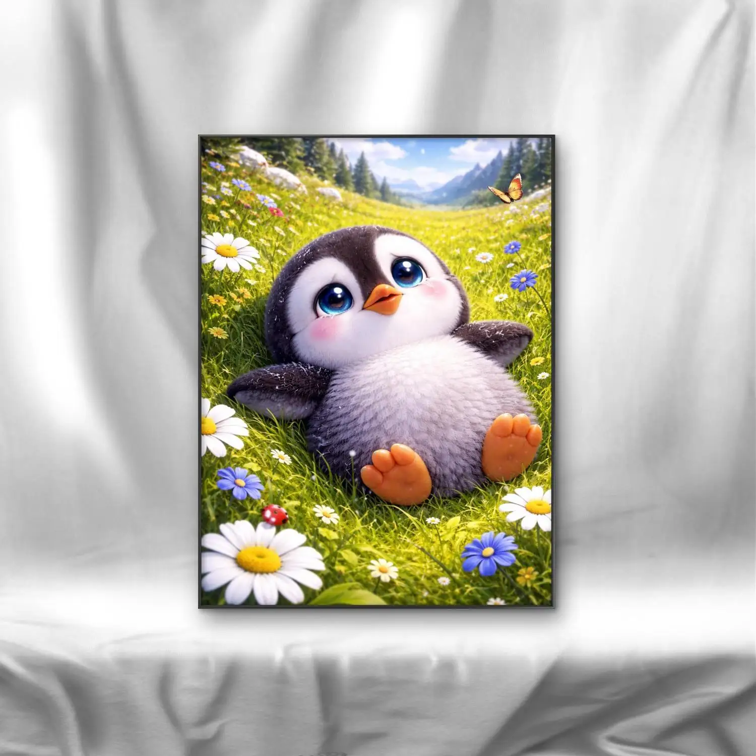 AB Diamond Painting Kit Cute baby penguin Cartoon animals 5D Rhinestone Embroidery Bedroom Home Wall Decor Beginner Hand