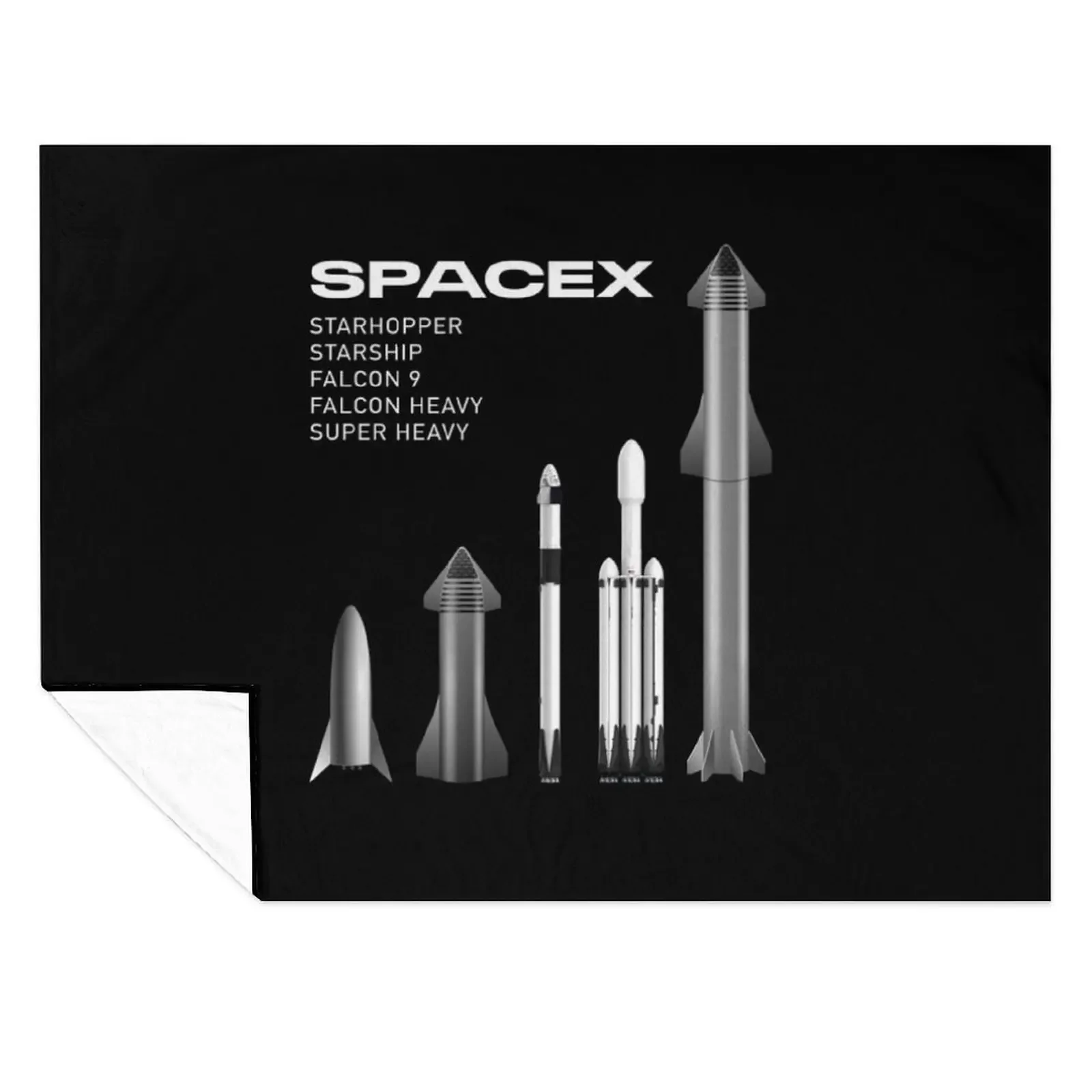 

SpaceX Rockets - Starship, Super Heavy, Falcon 9, Falcon Heavy Line Up Throw Blanket Moving Luxury Thicken Blankets