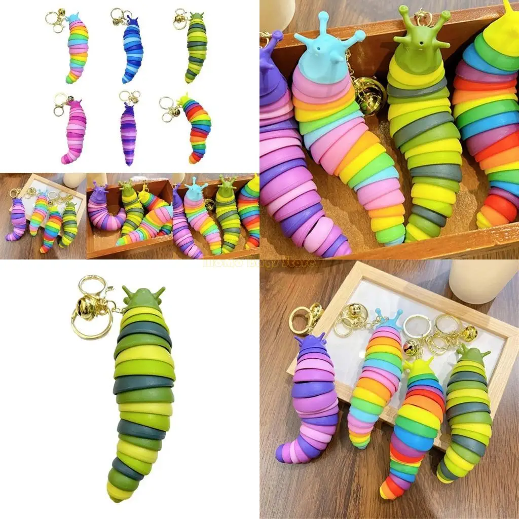X90D Pingente Bolsa Animal Cartoon com Caterpillars Keychain Presente