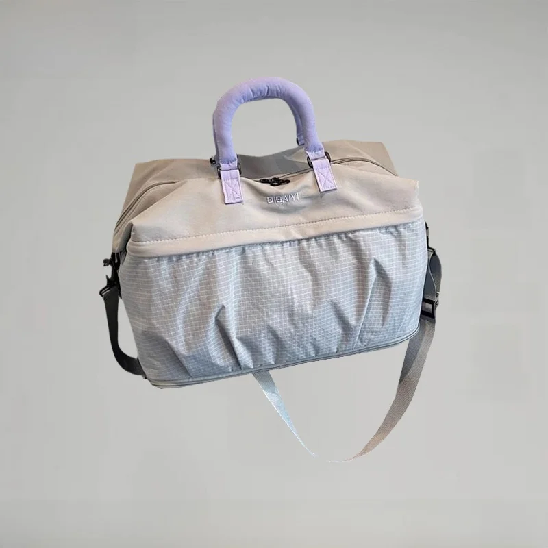 dolob-large-capacity-sport-fitness-bag-women's-handheld-travel-bag-lightweight-nylon-material-single-shoulder-strap-leisure-s