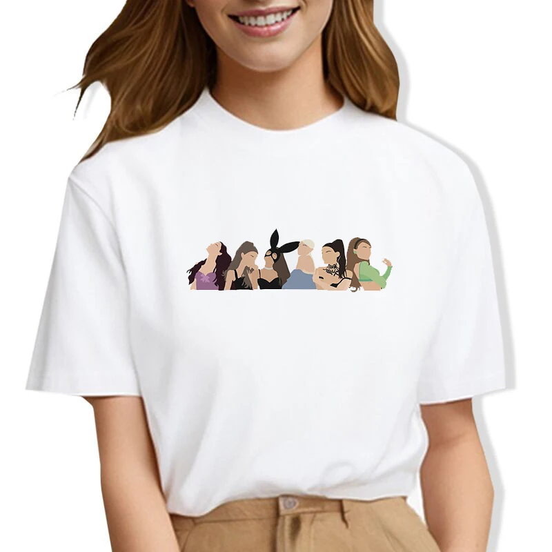 Ariana Grande Thank U Pattern, women's Graphic T-shirt, Casual Comfy Tees For Summer