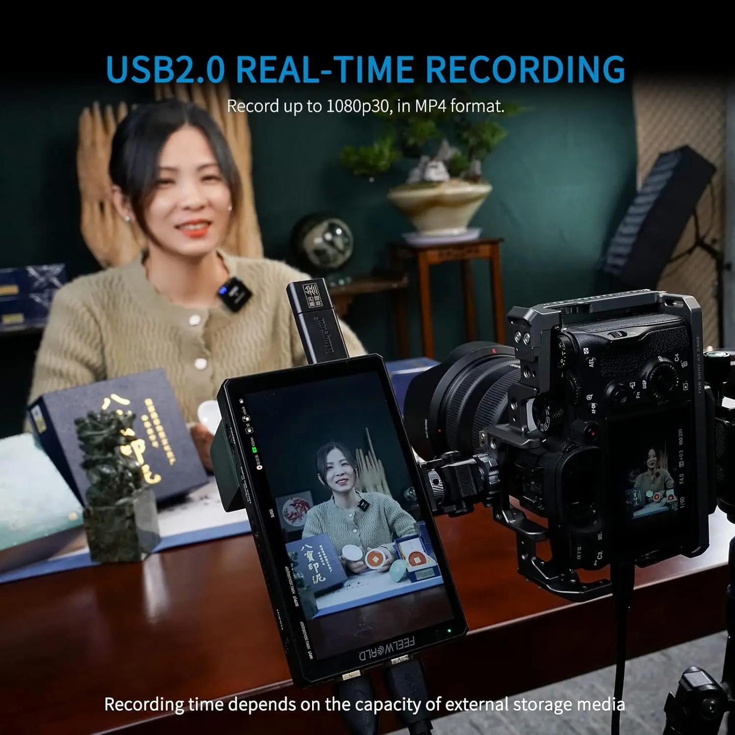 FEELWORLD CUT6S 6 inch 4K 3G-SDI/HDMI Touchscreen On-Camera Monitor Recorder / Monitor 3D LUT Support for Live Stream Recording