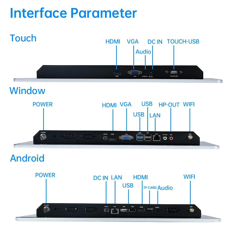 Imagem -04 - Polegadas Montado na Parede Pcap Multi Tela de Toque Monitor Android 11 Tablet Win 10 Industrial Tudo em um pc a 43