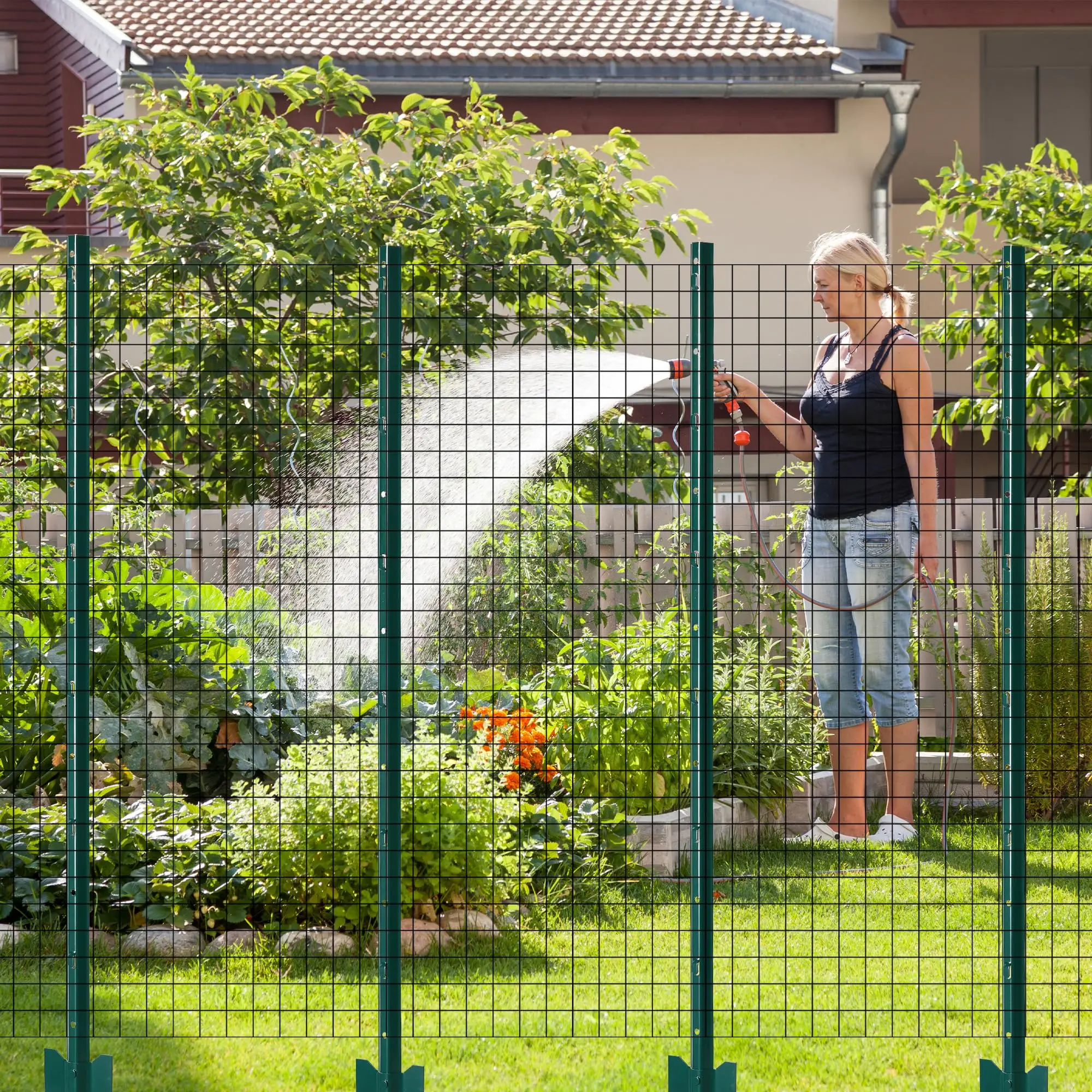 20 Pack 6FT No Dig Heavy Duty Metal U Fence Posts, Rustproof Steel Stakes With Ties & Clips For Garden Farm Wire Fence Yard