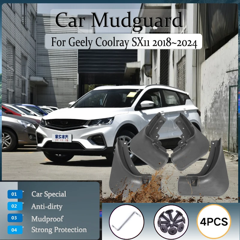 

Car Mudguards For Geely Binyue Coolray SX11 X50 MK1 2018~2024 Anti-splash Mud Wheel Fender Splash Guard Mudflap Auto Accessories