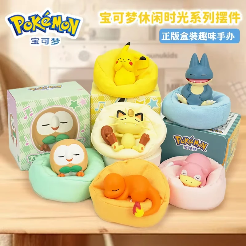 

6 Styles Pokemon Pikachu Meowth Rowlet Charmander Figure Car Interior Sleeping Position Toys Action Figure Cartoon Birthday Gift