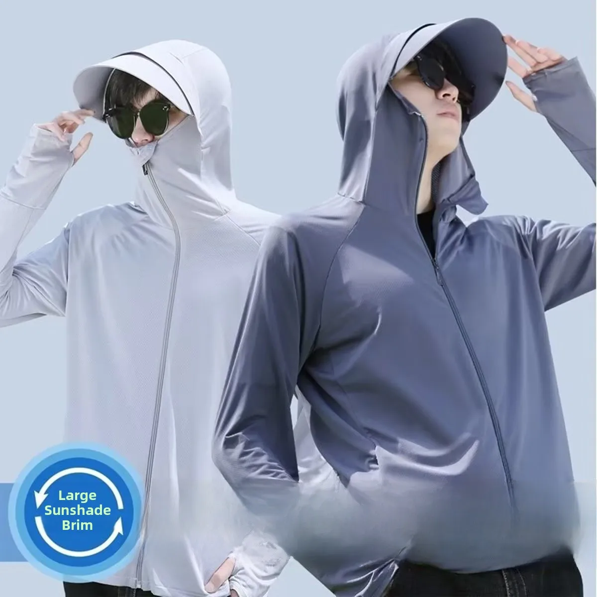 

Men's Summer Thin Ice Silk Fiing Sun Protection Clothing Lightweight Breathable Qui Dry Ultraviolet Ray Protection Outerwear