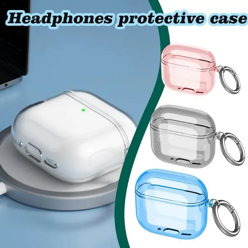 Étui transparent pour écouteurs Airpods 4 génération, étuis souples en TPU, étui transparent pour Airpods 4 sacs avec porte-clés