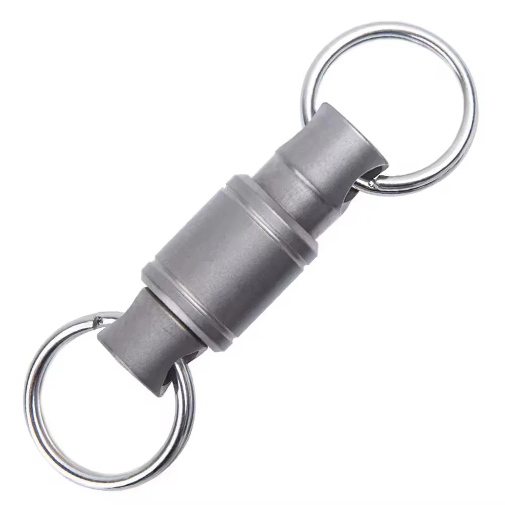 Titanium Alloy Keychain Mini Rotary Buckle Wind Bell Connector Stainless Steel Keyring EDC Tool Quick Release