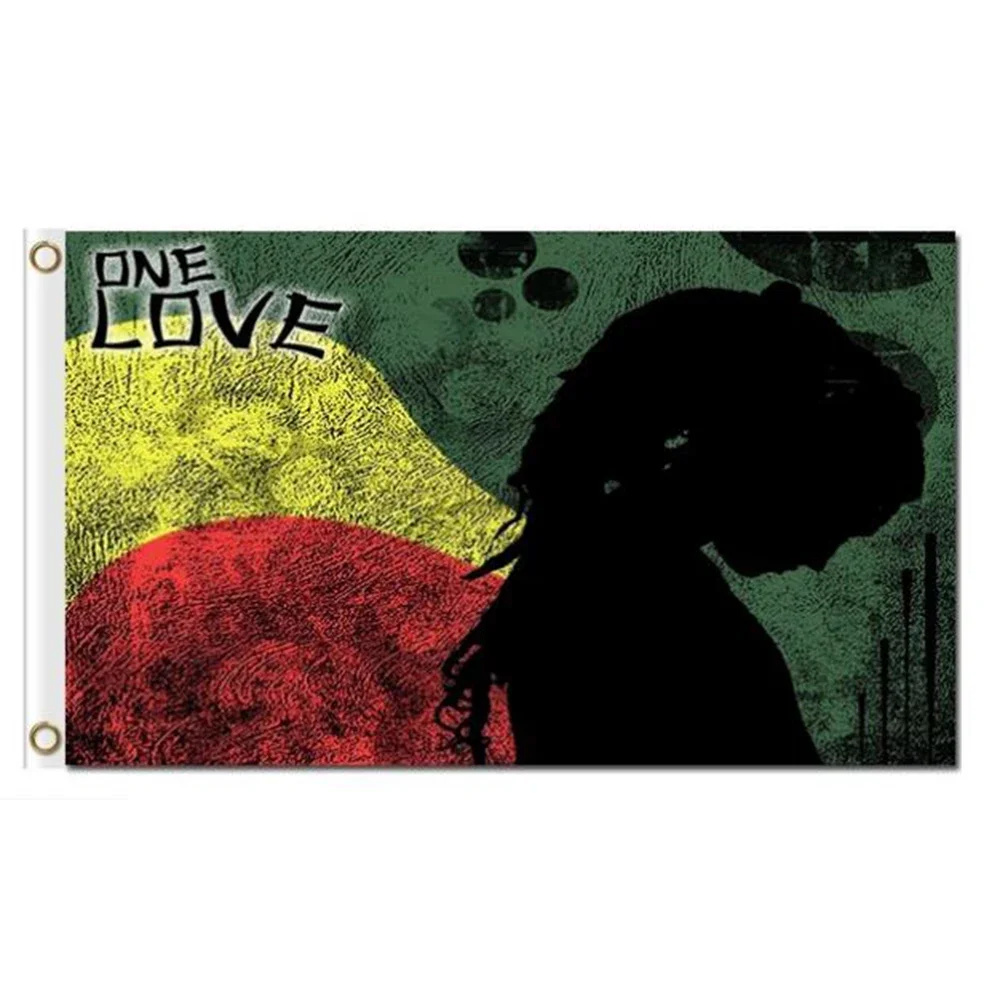 Rasta girl one love jamaica colors 3x5ft polyester decorate flags OR 2X3FT WITH Imperial Flag