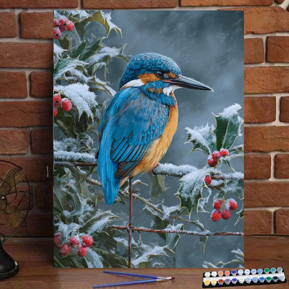 

Painting by Numbers Colorful Winter Birds Digital Painting Handmade Adult Children Gift Wall Decoration D