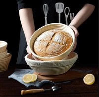 Pure Handcrafted Rattan Woven Bread Leavening Basket European Baking Rustic Bread Round Dough Basket