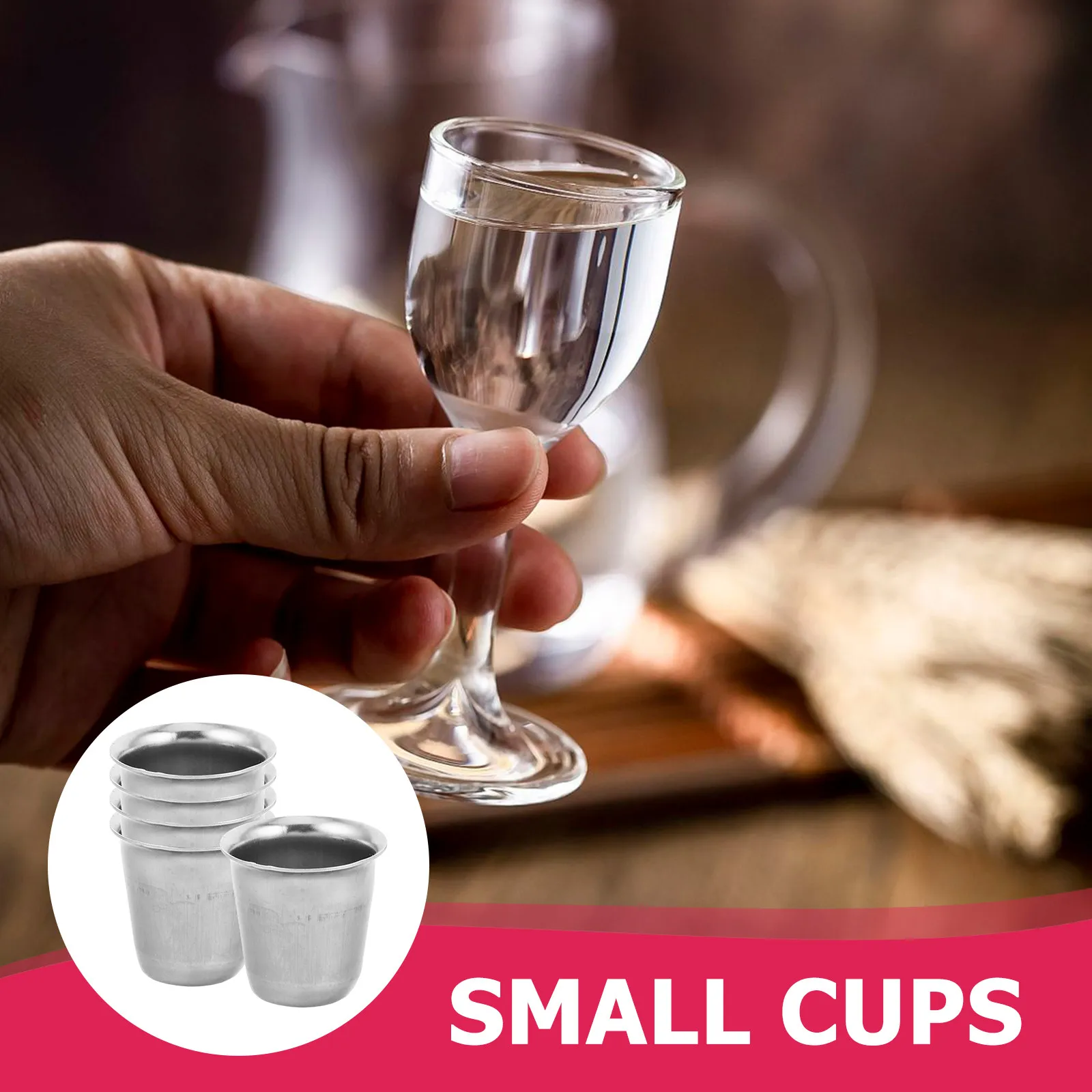 5Pcs Stainless Steel Small Metal Communion Cups Religious Chalice Tumbler for Holy Offering Ceremony Altar Decor Portable