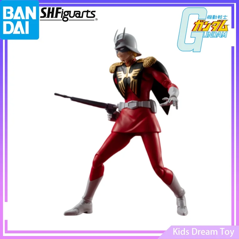 Bandai en Stock Original S.H.Figuarts traje móvil GUNDAM figuras de Anime-CHAR AZNABLE-figuras de acción juguetes coleccionables modelo regalo