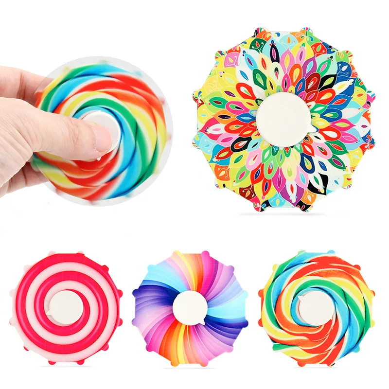 Neuheit Stress Relief Spielzeug Mini Candy Farbe Fingertip Gyro Doppelseitige Spinning Finger Gyro Kinder Erwachsene Langeweile Zappeln Spielzeug