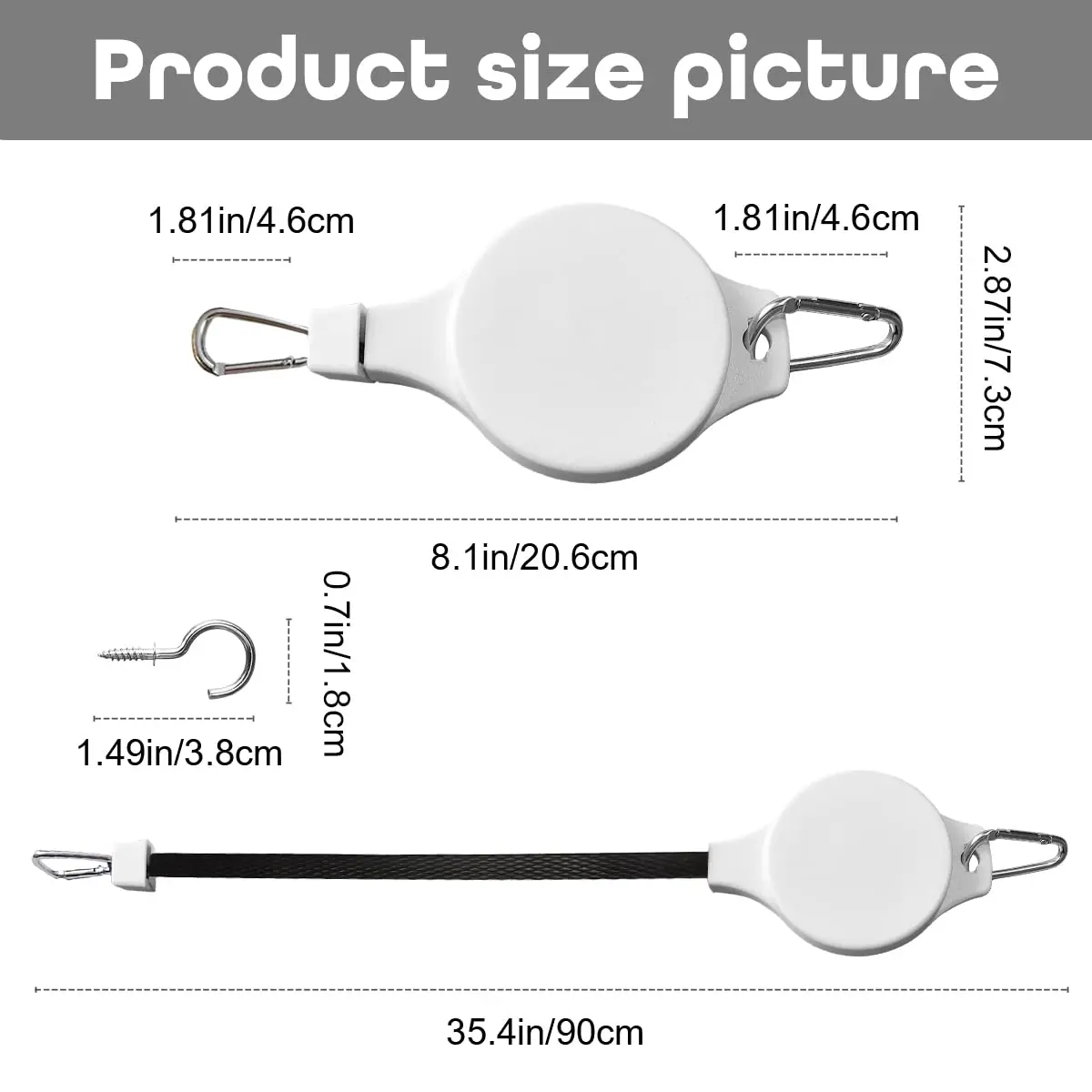 Adjustable Retractable Plant Pulley Heavy Duty Hook For Indoor Outdoor Flower Basket Green Plant Hanging Gardening Supplies