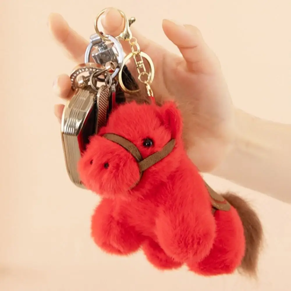 Unique Cute Mini Horse Pendant Lifelike Kawaii Year of The Horse Fluffy Texture Soft Horse Pendant Birthday Gift