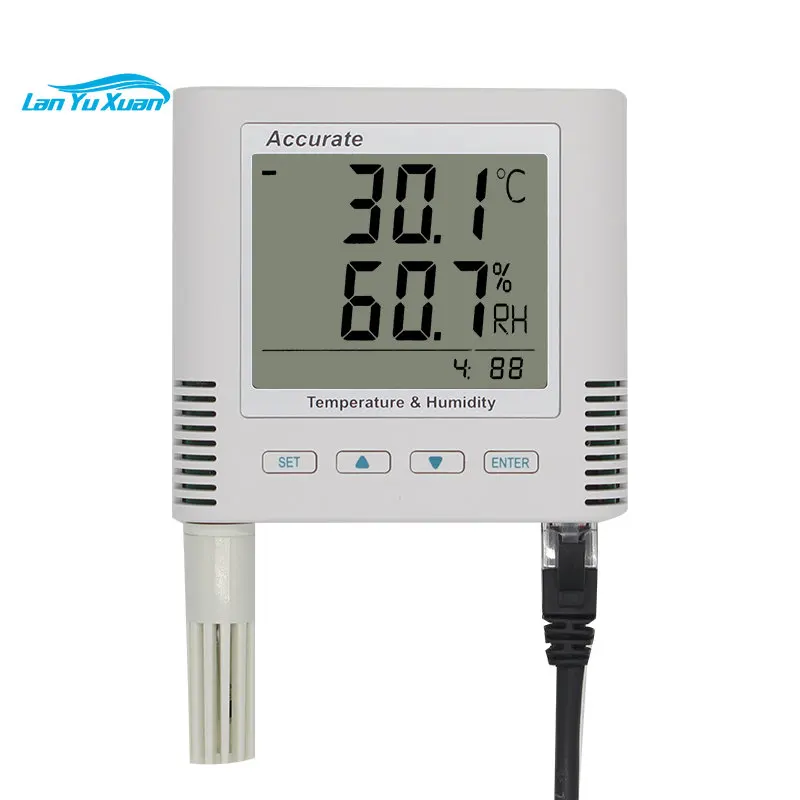 Tcp/ip Netwerk Type Temperatuur En Vochtigheid Meter Computer Room Industriële High-Precision Real-Time Monitoring En