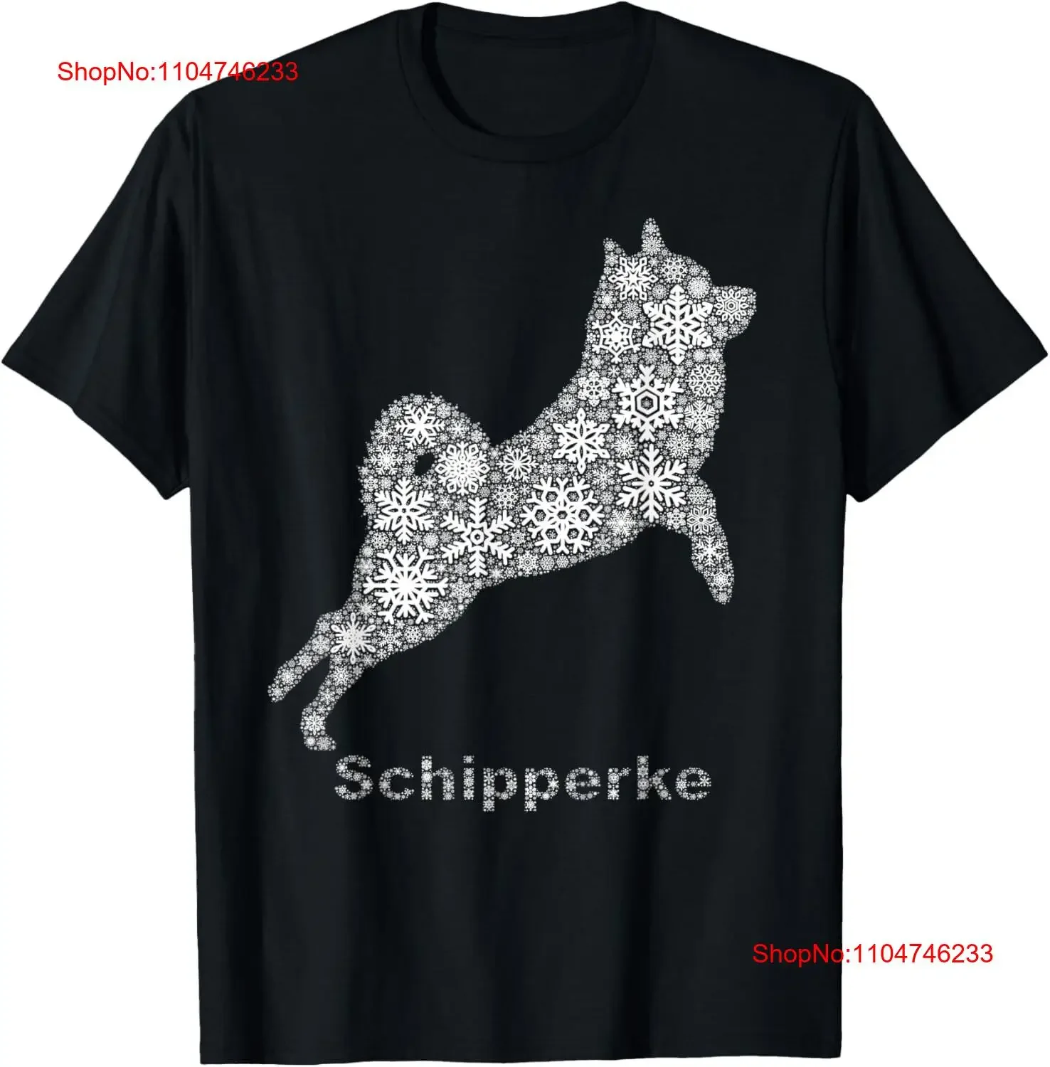 Cute Dog Merry Christmas Snowflakes Schipperke T Shirt SweaT vintage Washed homme Breathable Stretched Unisex designer clothes