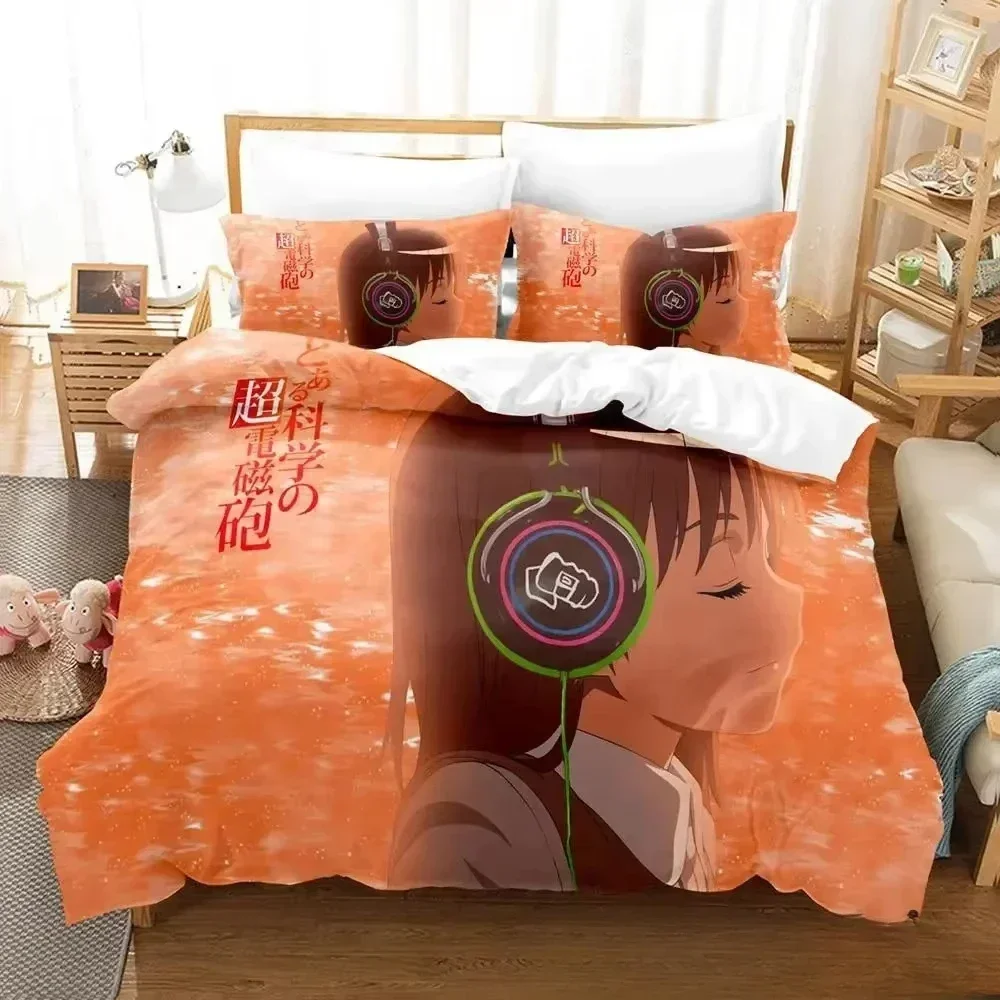 Misaka Mikoto A Certain Magical Index Railgun Supplies Set Duvet Cover Set Bedding Sets Pillowcases No Filling Birthday Gifts