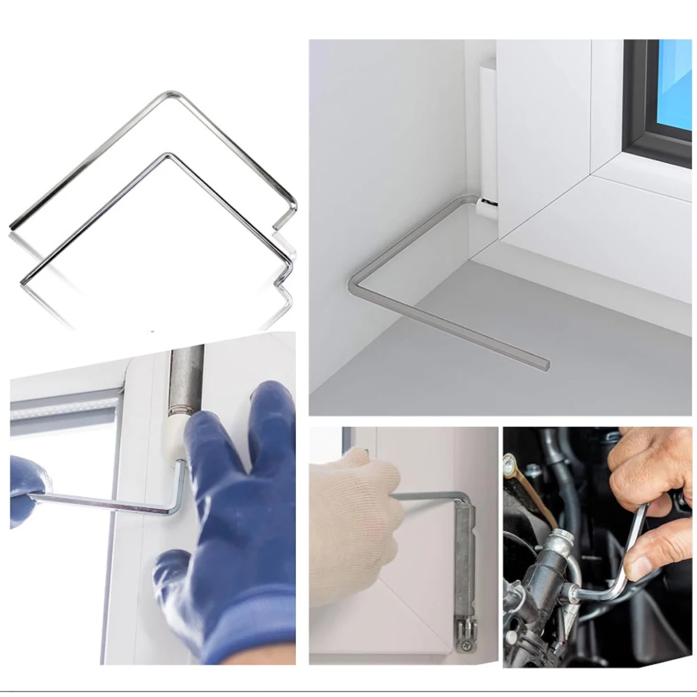 Clé de montage de fenêtre 4mm, outil de réglage de fenêtre, résistant à l'usure, clé de réglage de vélo pour une réglage polyvalent des raccords 2 pièces