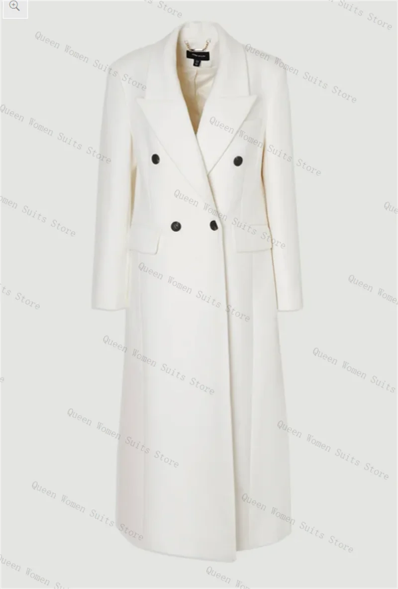 

White Women Suit Skirt Set 2 Piece Crystals Blazer+Prom Dress Formal Office Lady Jacket Autumn Wedding Guest Coat Customized