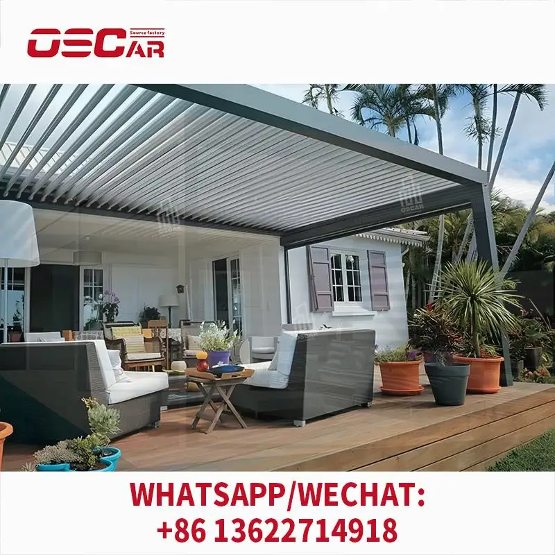 

100% Waterproof Motorized Louvered Roof Aluminium Pergolas Garden Outdoor Leisure Gazebo for Patio Backyard Poolside pergola