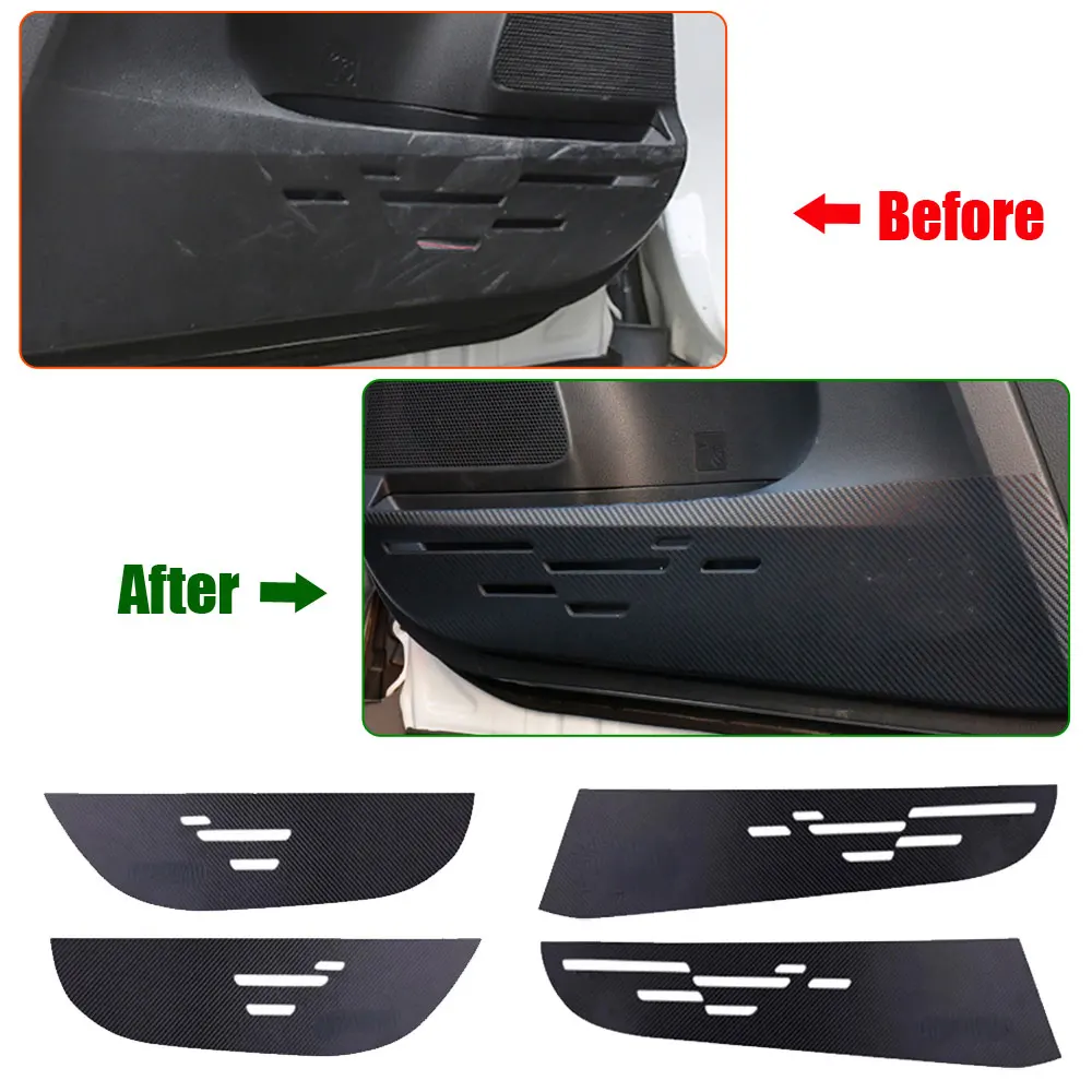 1Set/4pcs Car door protection film Carbon fiber anti-kick pads Car styling Sticker Accessories For Toyota Rav4 2014 2015 2016