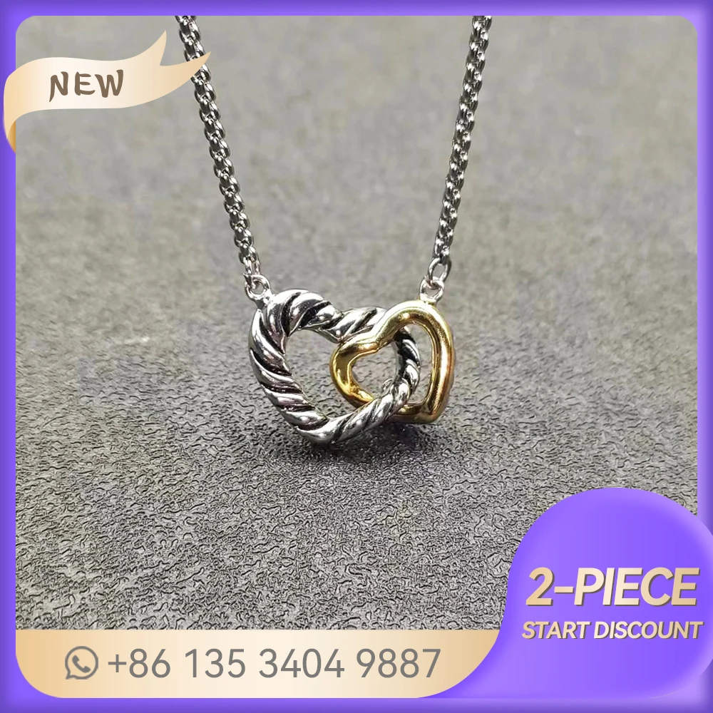 DY fashion hot selling is S925 silver minimalist European and American Heart Pendant necklace for men and women's holiday gifts