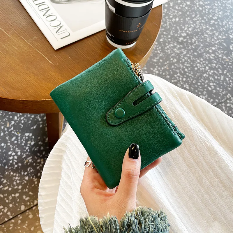 New wallet women's short leather simple first layer cowhide vertical wallet