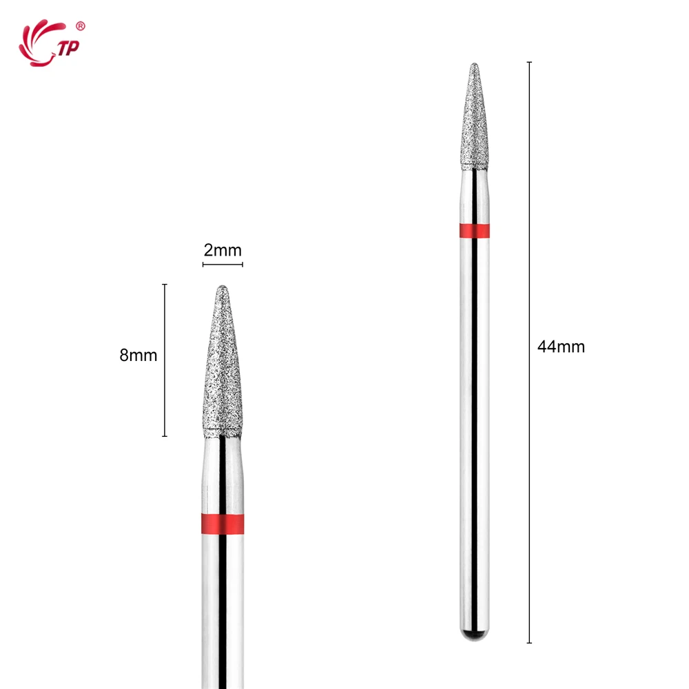 TP 2 قطعة غرامة الماس مسمار لقمة ثقب لهب شكل المطاحن الروسية بشرة نظيفة لدغ الكهربائية مانيكير التدريبات الأظافر اكسسوارات #2