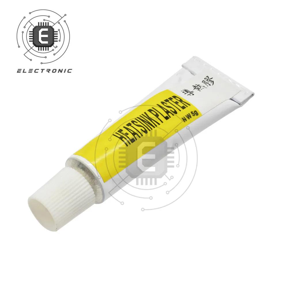 Intonaco per dissipatore di calore con colla siliconica termoconduttiva 5 gr. Colla adesiva viscosa per chip VGA RAM LED IC cooler radiatore