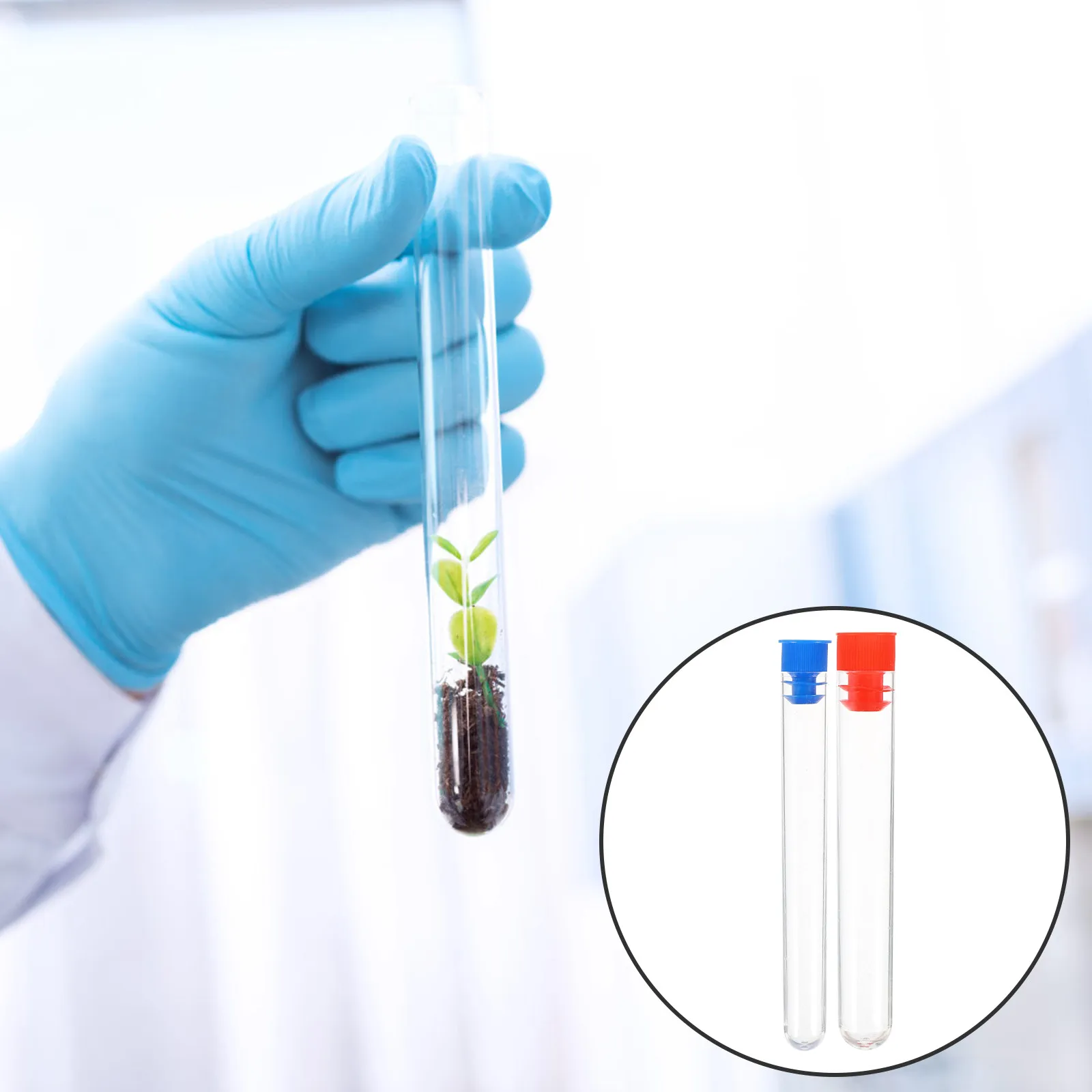 

12Pcs Clear Plastic Test Tubes ABS Sturdy Scientific Experiment Vials for Propagation Plant Storage Educational Projects
