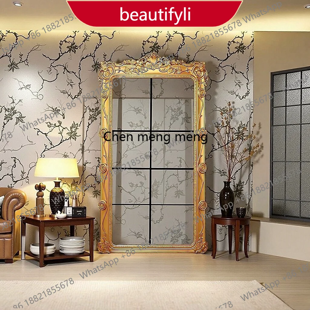 

Зеркало в полный рост в стиле французского ретро, европейское средневековое напольное зеркало для дома, гостиной, спальни, прихожей, в ретро-стиле.