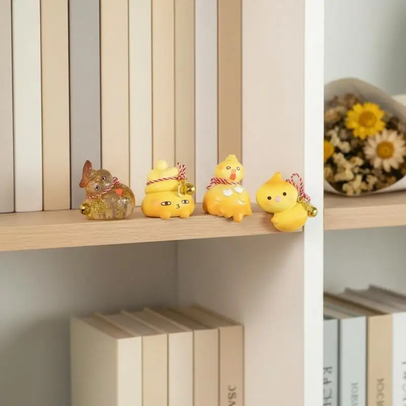 Cute Cartoon Gourd Animal Figurine Lucky Resin Ornament For Computer Monitor Edge Decor Office Desk Home Display Gift