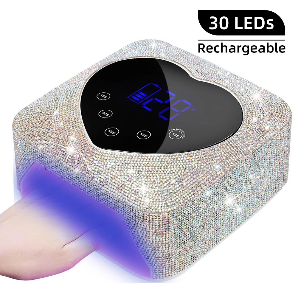 Rechargeable UV LED Nail Lamp Professional Cordless UV Nail Dryer for Manicure 30LEDS Wireless Nail Dryer With Smart Sensor