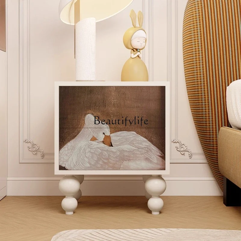 

LXModern simple solid wood bedside table, household bedroom bedside cabinetSSS