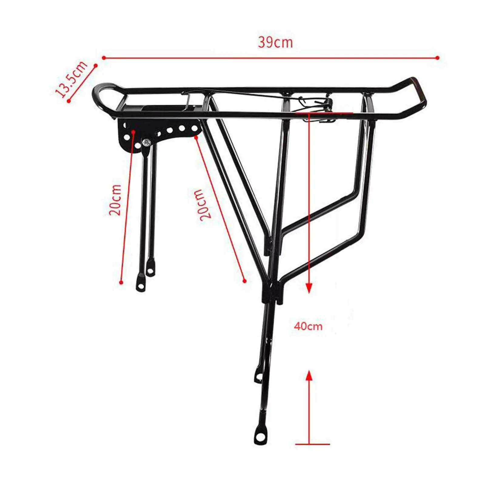 Bike Rear Cargo Rack Sturdy Metal Touring Carrier Rear Bicycle Luggage Rack for Long Distance Rides