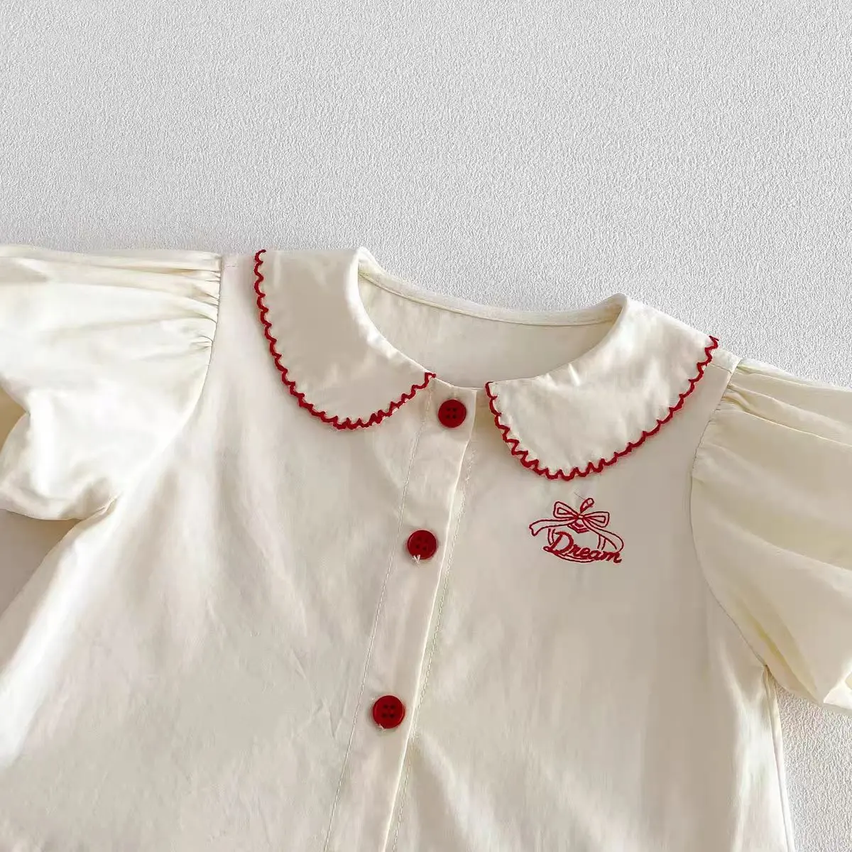 Girls' Bowknot Shirt Dress 2026 New Summer Baby Doll Collar Korean Style Dress for Children Chic Children's Skirt