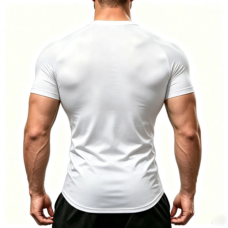 Mens Running T-shirts Summer Compression Shirt Fitness Tight Short Sleeve T Shirts Training Gym Quick Dry Base Layer Sportswear
