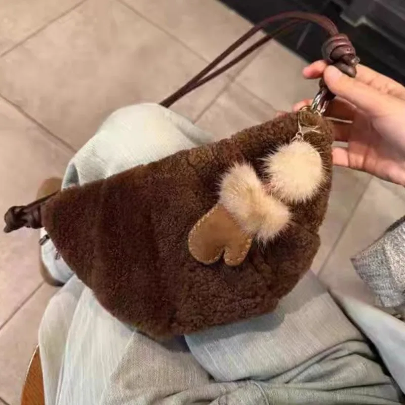 JIAERDI لطيف امبسوول الكرواسون حقيبة المرأة ريترو براون المدمجة حقيبة كتف السيدات الكورية شخصية حقيبة كروسبودي عادية 2025 #2