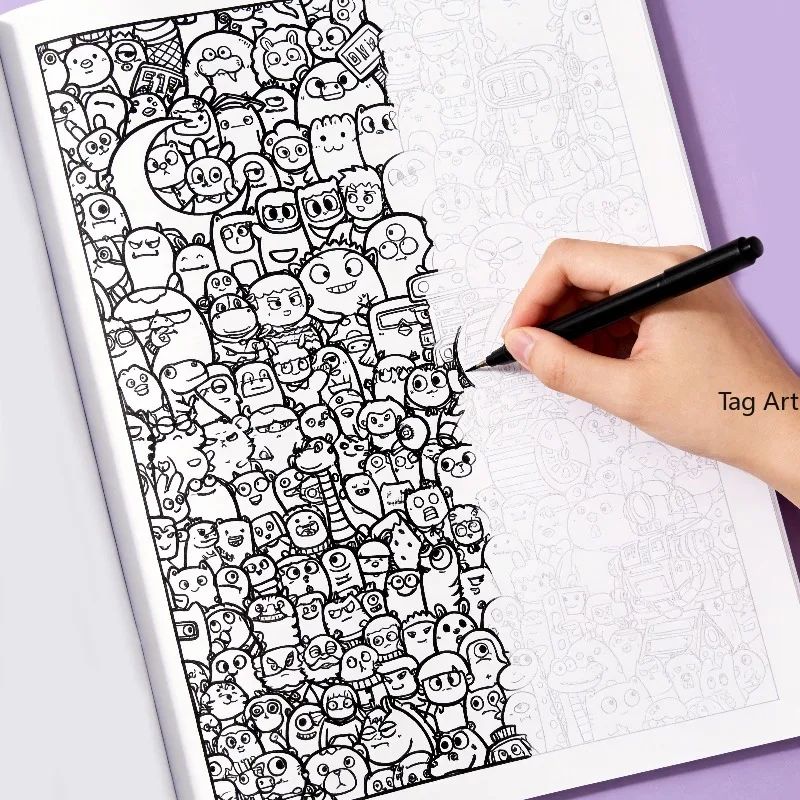 A Stress Relieving Adult Sketchbook That Focuses On Hand Drawn Coloring, Fine Line Drawing Coloring, Halloween/Christmas Gifts
